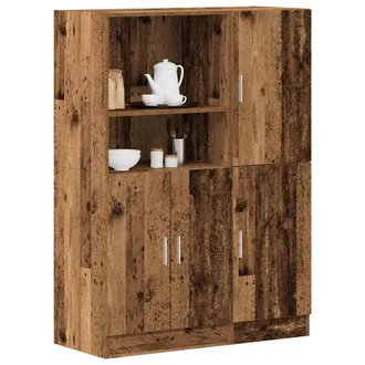 Berkfield Home 2 Piece Kitchen Cabinet Set Old Wood Engineered Wood in Brown