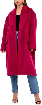 endless rose Oversize Brushed Coat in Cherry at Nordstrom, Size X-Small