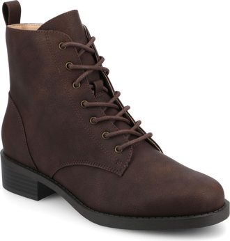 Journee Collection Womens Kodah Medium and Wide Width Lace-up Ankle Boots