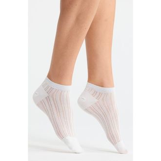 Casa Clara Love Colette Cotton Blend Pointelle Ankle Socks in White at Nordstrom