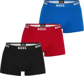HUGO BOSS Heren Bodywear Logo Boxershorts (Set van 3) (Rood/zwart/blauw)