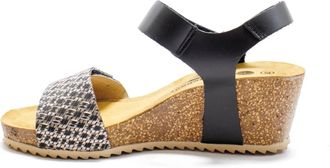 Eric Michael Womens Gypsy Cork Wedge Heel Sandals In Black