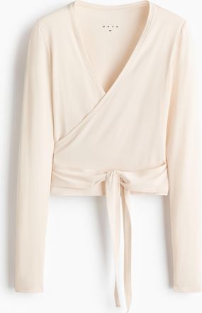H&M Sportshirt im Wickelschnitt aus Modal - White