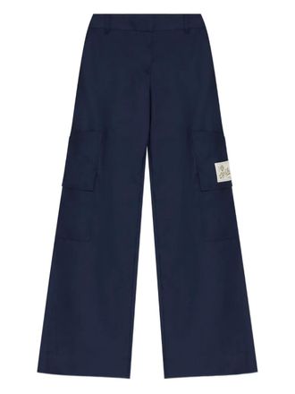 Off-white patch-pocket wide-leg trousers - Blue