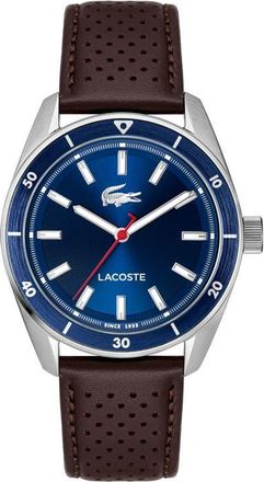 Lacoste Boston Leather Strap Watch, 39mm in Brown at Nordstrom