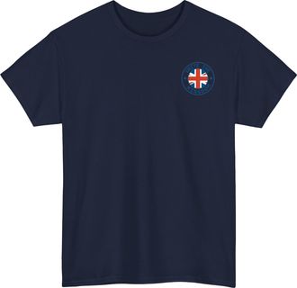 Generic United The Kingdom Emblem T-Shirt - Vintage UTK UK Flag Tee - British Pride Patriotism Shirt Navy