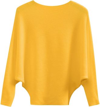 Generic Ladies Jumpers, Batwing Sleeves Knitted Lightweight Sweaters and Pullovers Jumper Tops Soft Crew Neck Sweater for Winter