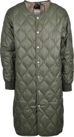TAION Taion, Jassen, Heren, Groen, L, Leer, Centogrammi Lungo Down Coat