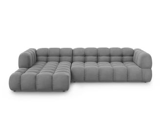 Cosmopolitan Design Sof&aacute; esquinero modular izquierdo 4 plazas de terciopelo gris claro