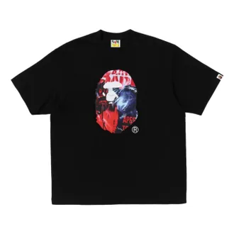 A Bathing Ape Photo Print Ape Head Relaxed Fit T-Shirt Black 1L30-110-333-BLK