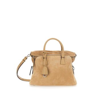 Maison Margiela 5Ac Soft Beige Crossbody Bag With Adjustable And Removable Shoulder Strap And Key Charm In Leather Woman