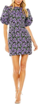 Mac Duggal Bubble Sleeve Brocade Mini Dress