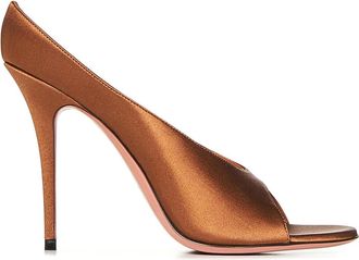 Amina Muaddi Anok Slipper 105 Mocha Satin Sandals