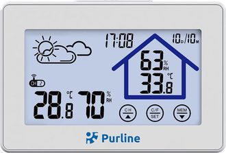 Purline Purline - Estaci&oacute;n Meteorol&oacute;gica T&aacute;ctil Con Higr&oacute;metro Y Sensor Exterior