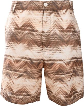 Missoni printed shorts - men - Flax - 50 - Neutrals