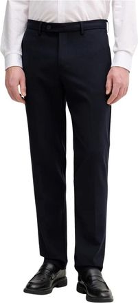Benetton Klassieke slim fit broek - Heren - Nette broeken - Blauw - XL - Wol - Broeken
