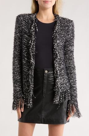 L'agence Knit Cardigan in Black/Silver at Nordstrom Rack, Size X-Small