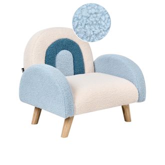 Beliani Beliani - Sill&oacute;n Infantil Arco&iacute;ris Silla Tapizada Para Ni&ntilde;os Patas De Madera Azul Claro Ombo