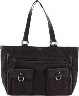 Gucci Pre-owned Nylon gucci-bags - Dames - Vintage Shopper - Bruin - ONE Size - Nylon - Vintage