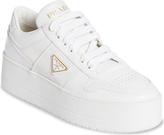 Prada Downtown Flatform Sneaker in Bianco at Nordstrom, Size 10.5Us