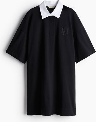 H&M Jerseykleid mit Kragen - Schwarz