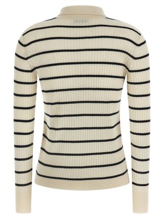 Max Mara Striped Cashmere-Silk Polo - Beige