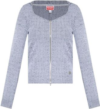 Kenzo ribbed top - women - Elastane/Polyester/Cotton - S - Grey