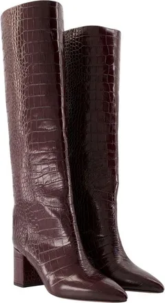 PARIS TEXAS Womens Anja 70 Boots - Paris Texas Leather Burgundy Calfskin Shoes