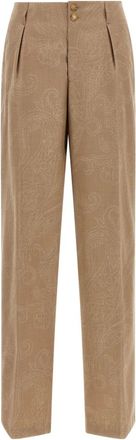 Etro Broeken, Dames, Beige, 2Xs, Wol, Tailored Broeken