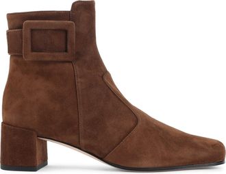 Roger Vivier Brown Tres Vivier Polly 45 Suede Leather Boots-Donna