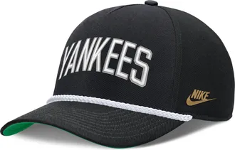 Nike New York Yankees Rise Nike Mens MLB Adjustable Hat in Black | NB4508ZENYY-D8K