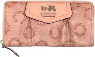 Coach Pre-owned Wallets, female, Pink, Size: ONE SIZE Pre-owned Canvas Wallet