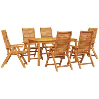 vidaXL Conjunto De Comedor De Jard&iacute;n 7 Pcs Marr&oacute;n Vidaxl