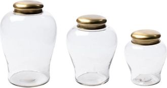 Chehoma Tarros de cristal transparente (Juego de 3)