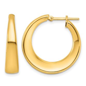 Diamond2Deal 14K Yellow Gold Graduated Round Shape Hoop Earrings