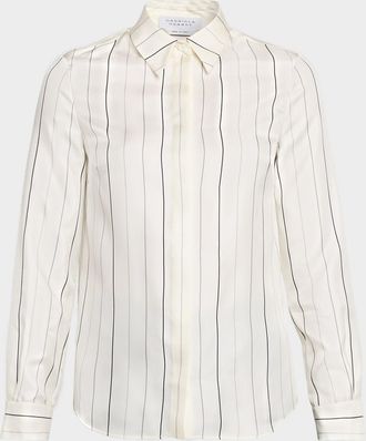 Gabriela Hearst Henri Pinstripe Silk Button-Down Blouse