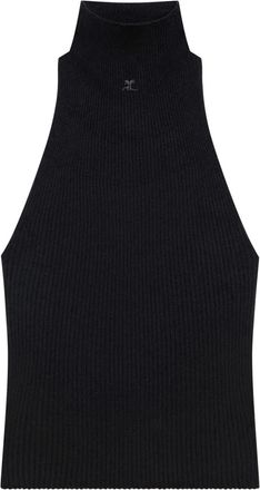 Courrèges Top met col - Zwart