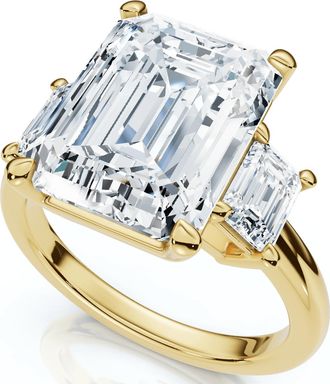 Pompeii3 Certified 6 3/4Ct Rachel Emerald Cut Diamond Engagement Ring 14k Gold