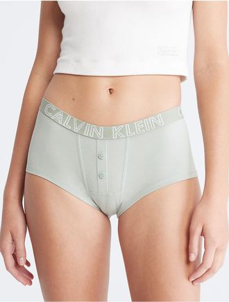 Calvin Klein Womens Ultimate Cotton Boyshort - Green - XS