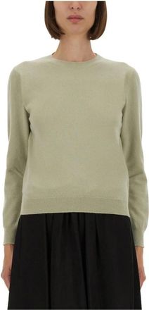 Maison Margiela Rondgebreide trui - Dames - Ronde hals truien - Groen - M - Wol - Truien & Vesten