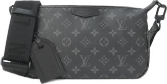 Louis Vuitton Black Coated Canvas Pochette Shoulder Bag (Pre-Owned)