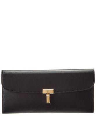 Toteme Toteme T-Lock Fold-Over Leather Continental Wallet