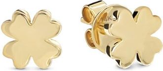Devata Clover Heart Stud Earrings in 14K Gold in Yellow Gold at Nordstrom