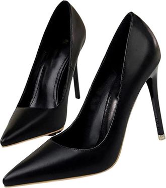 Generic Women Elegant Office Party Pointed Toe High Heel Pumps Wedding Stiletto Dress Shoes Black