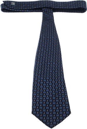 Dunhill 1990s stropdas met jacquard - Blauw