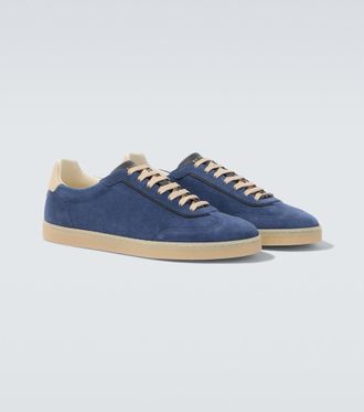 Brunello Cucinelli Leather-trimmed suede sneakers