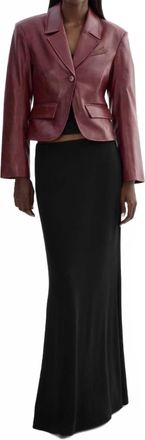 LaMarque Leather Blazer In Burgundy