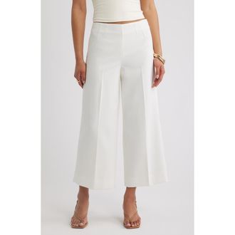 Open Edit Icon Crop Wide Leg Pants in Ivory at Nordstrom, Size Xx-Small