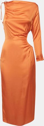 Cult Gaia Orange Viscose Blend Cut-Out Detail Midi Dress