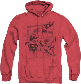 Gildan Superman Omnipresent Adult Heather Hoodie / Hooded Sweatshirt